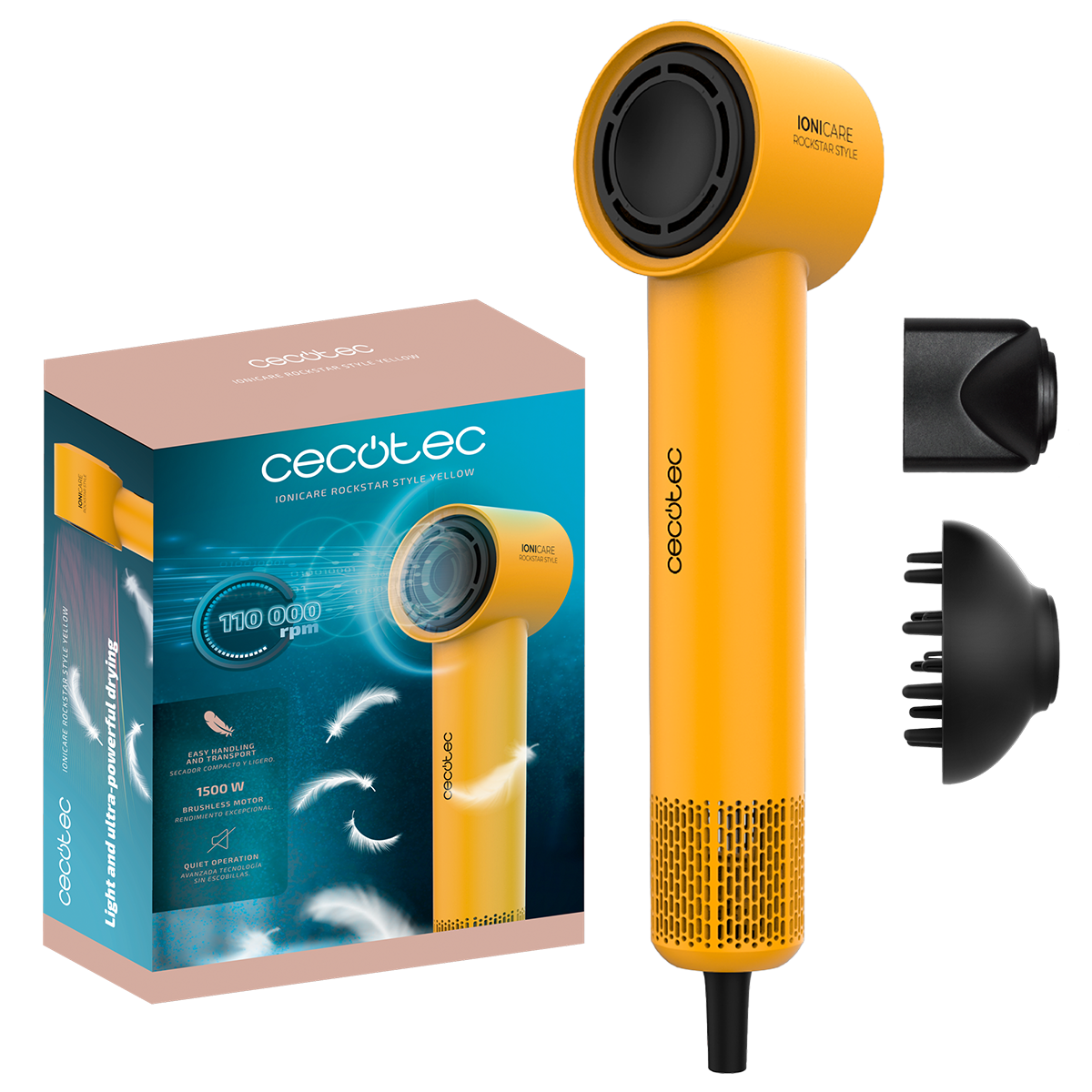 Фен CECOTEC IoniCare RockStar Style Yellow