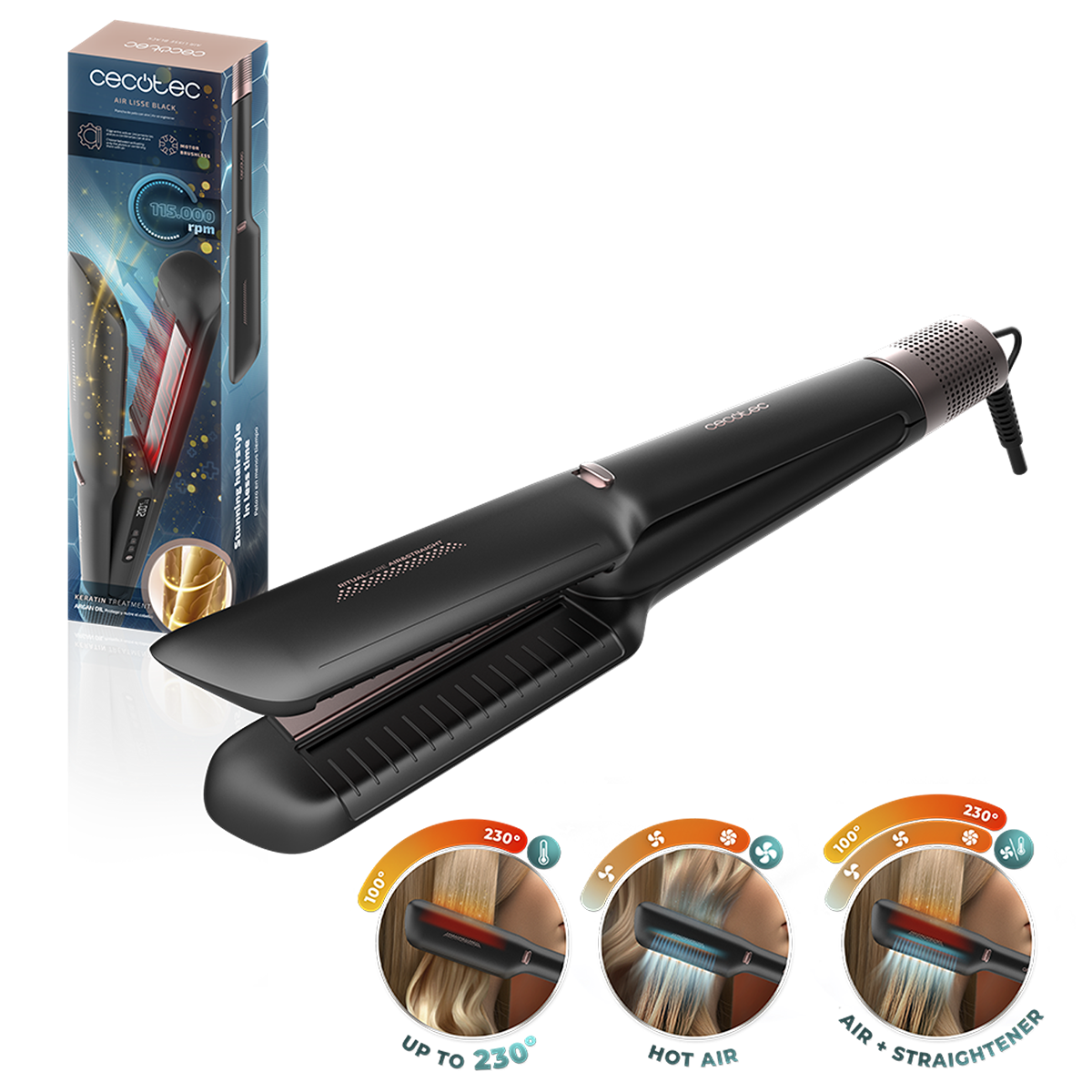 Утюжок для волос CECOTEC Air Lisse Black