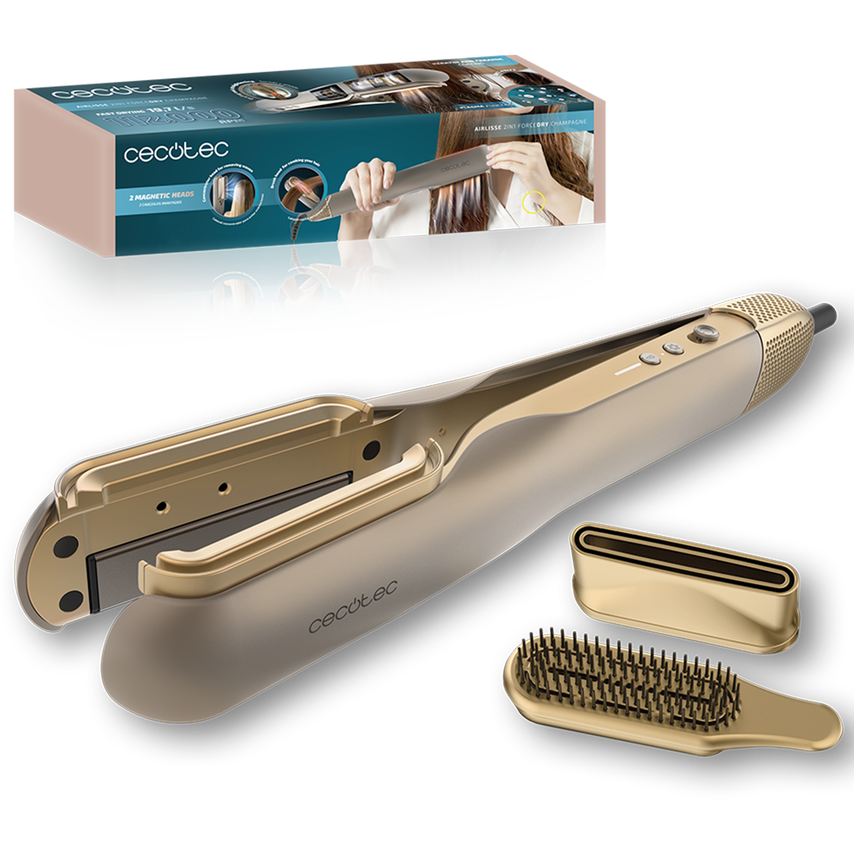 Фен-випрямляч CECOTEC AirLisse 2in1 ForceDry Champagne