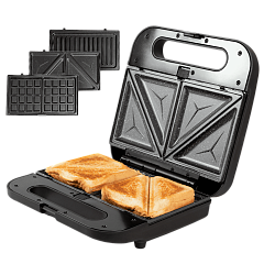 Мультимейкер 3 в 1 (гриль/вафельница/бутербродница) CECOTEC Rock&Toast 1000 