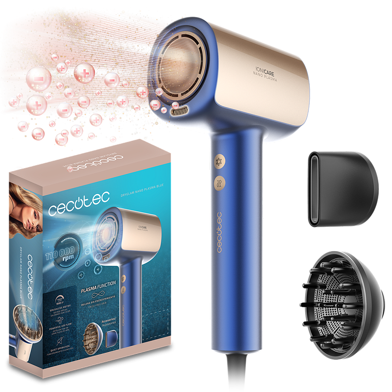 Фен CECOTEC DryGlam Nano Plasma Blue