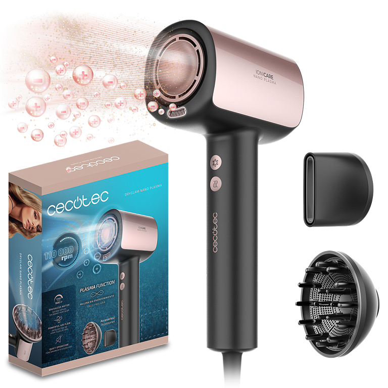 Фен CECOTEC DryGlam Nano Plasma Black 
